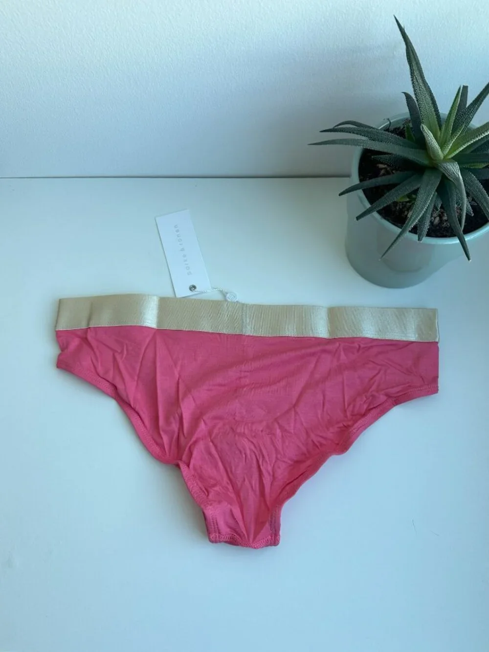 Parke & Ronen - Solid Low Rise Brief - Flamingo Pink (M)